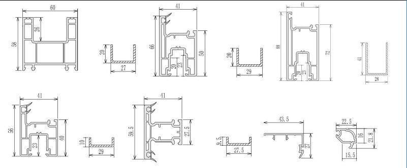 pvc sliding 60mm