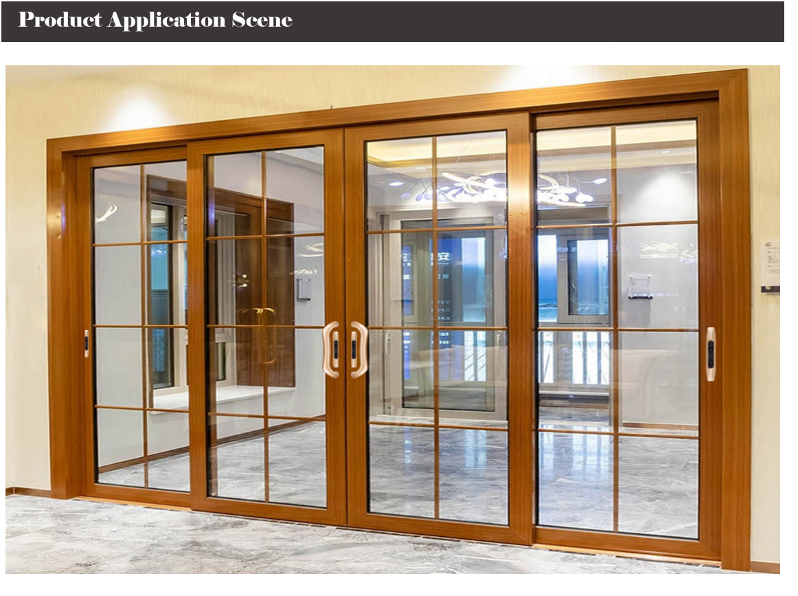 KTP186 Series Non Thermal Break Aluminum Sliding Doors With 2 Track 1.6mm Thickness Wood Grain Frame