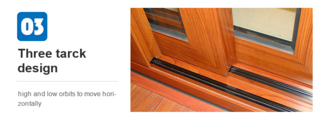 KTP186 Series Non Thermal Break Aluminum Sliding Doors With 2 Track 1.6mm Thickness Wood Grain Frame