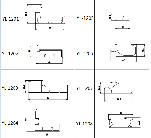 6000 Series Furniture Anodized Aluminum Prodiles Sliding Wardrobe Door Aluminium Profile Closet Aluminum Frame