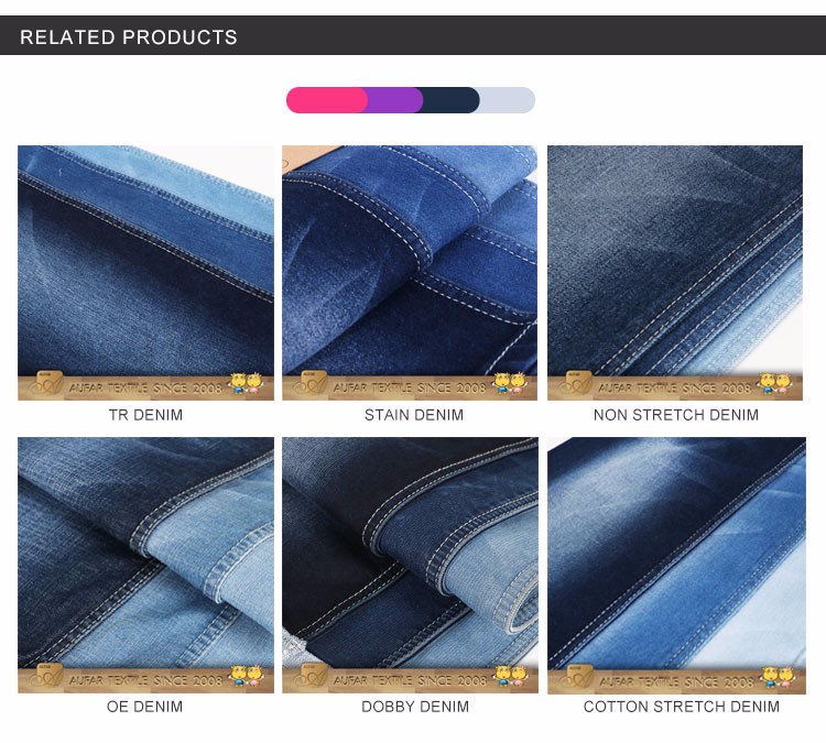 high quality cotton poly stretch denim fabric