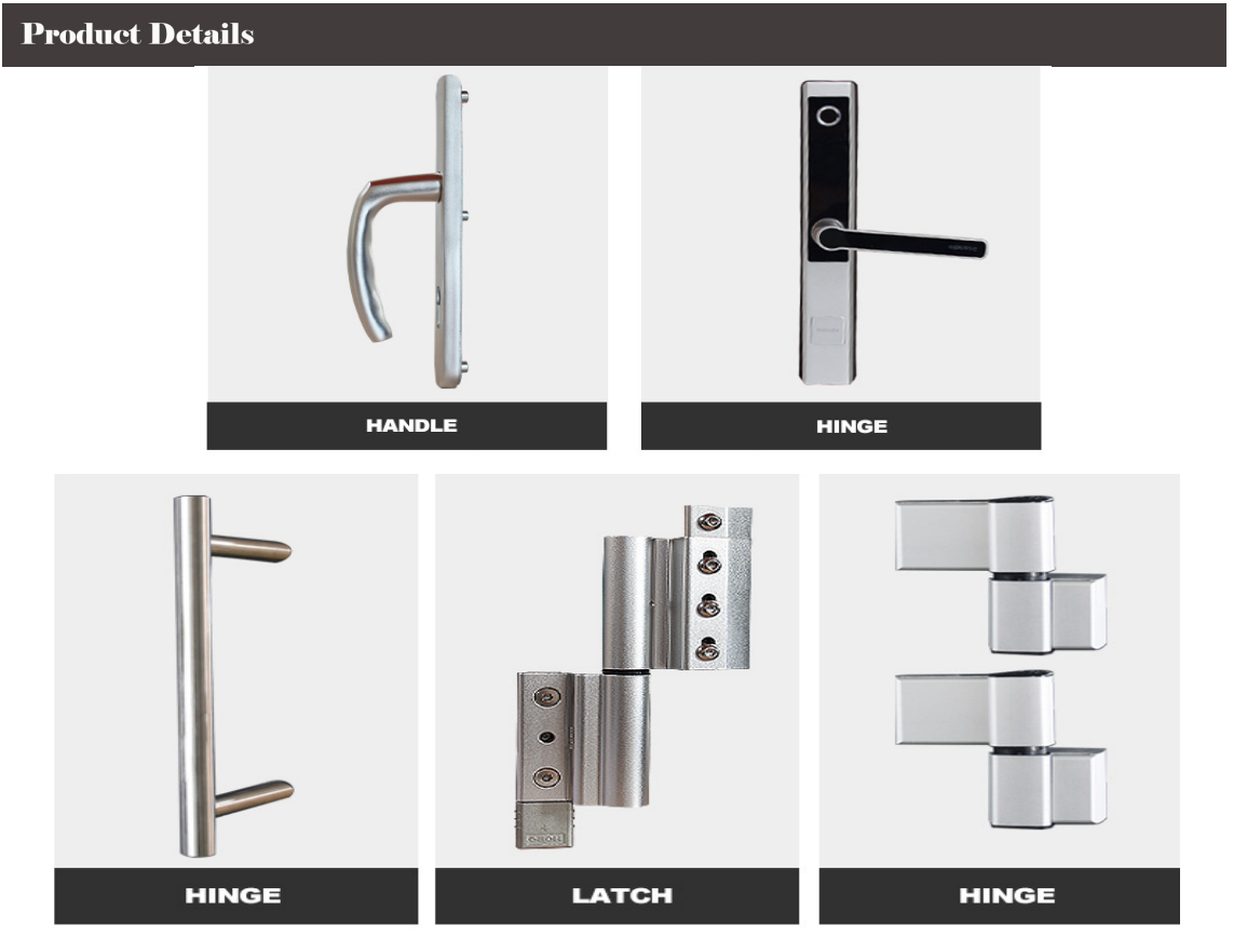 KHL88A Series Fly Screen Integrated Aluminum Swing Doors Casement Hinge 6mm Double Glass With Lock