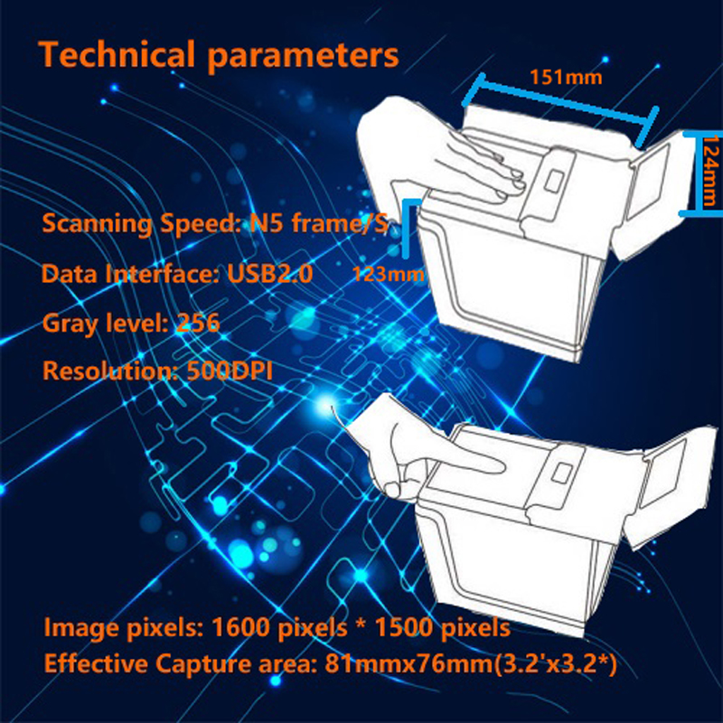 Best Quality portable Smart Fingerprint Scanner USB Fingerprint Four Fingers Ten-print NIMC Certified DactyScan84c FBI FAP60 cer