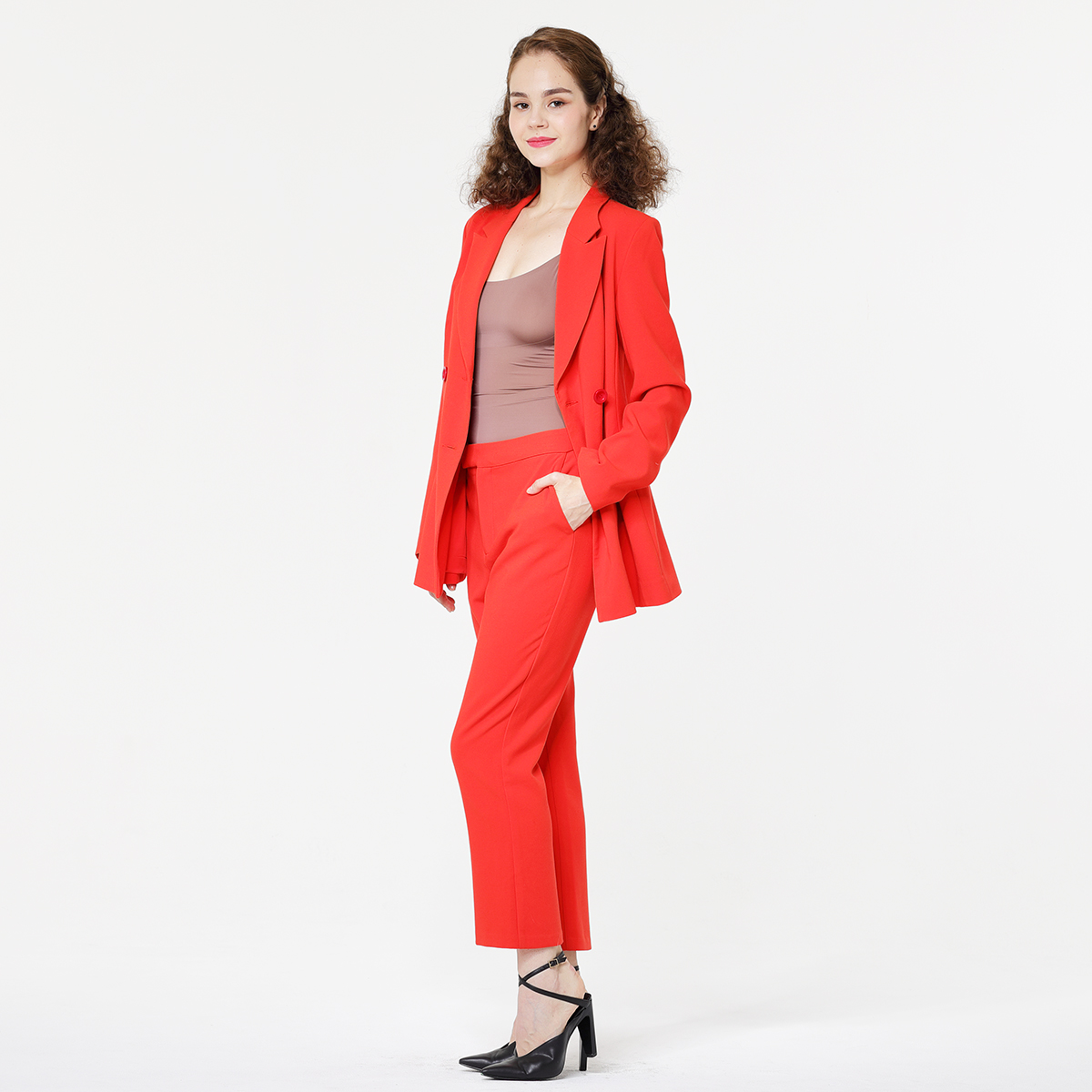 Red Women's suit blazer