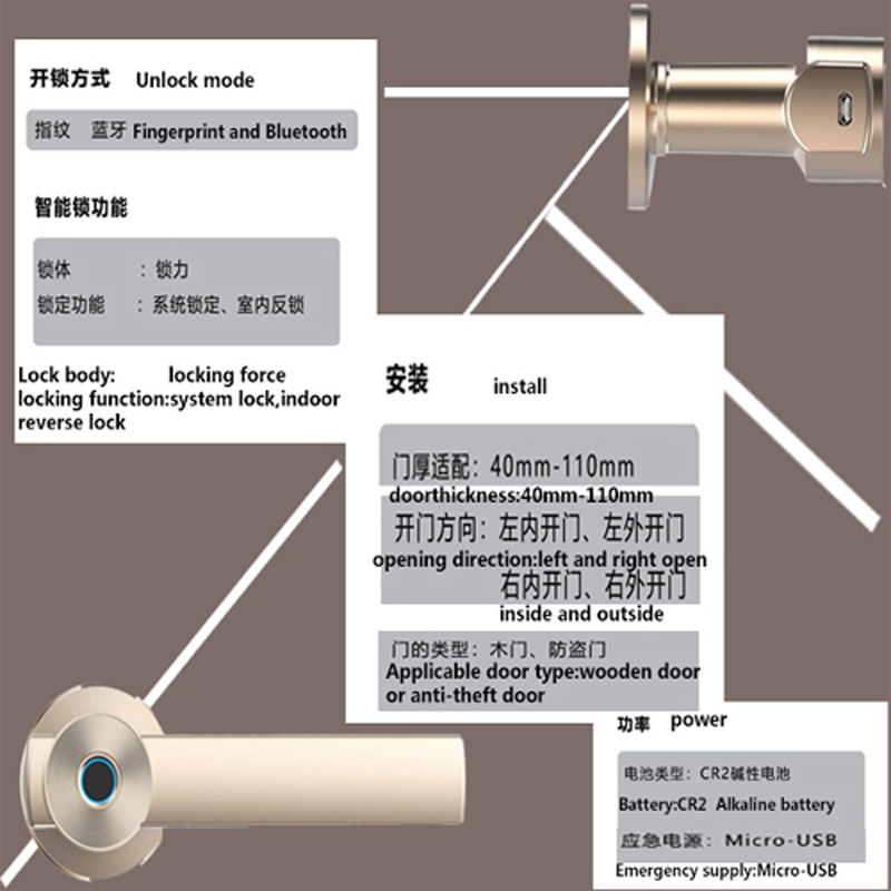 Factory Direct Sale Password Fingerprint Door Lock