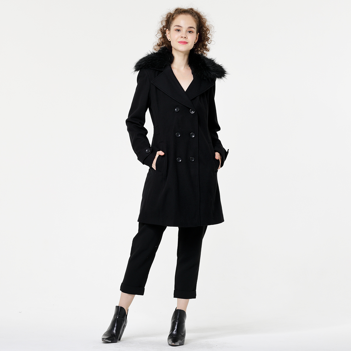 Lady's long woolen coat