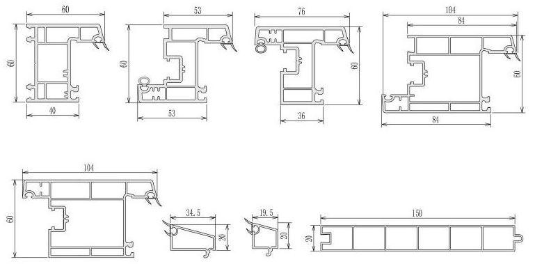 laminated Casement Pvc Profiles 