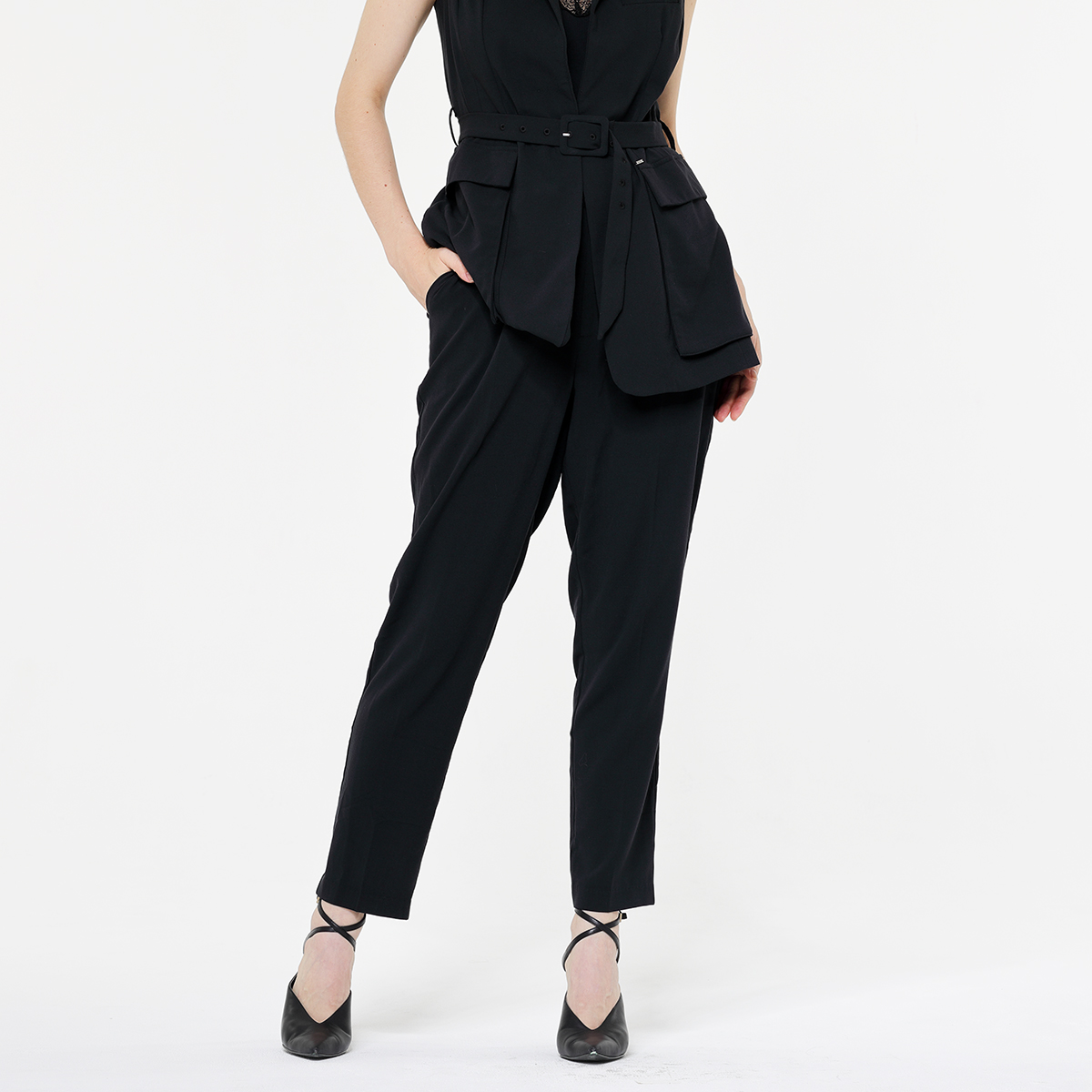 Womens Casual Suit Pants with Blet