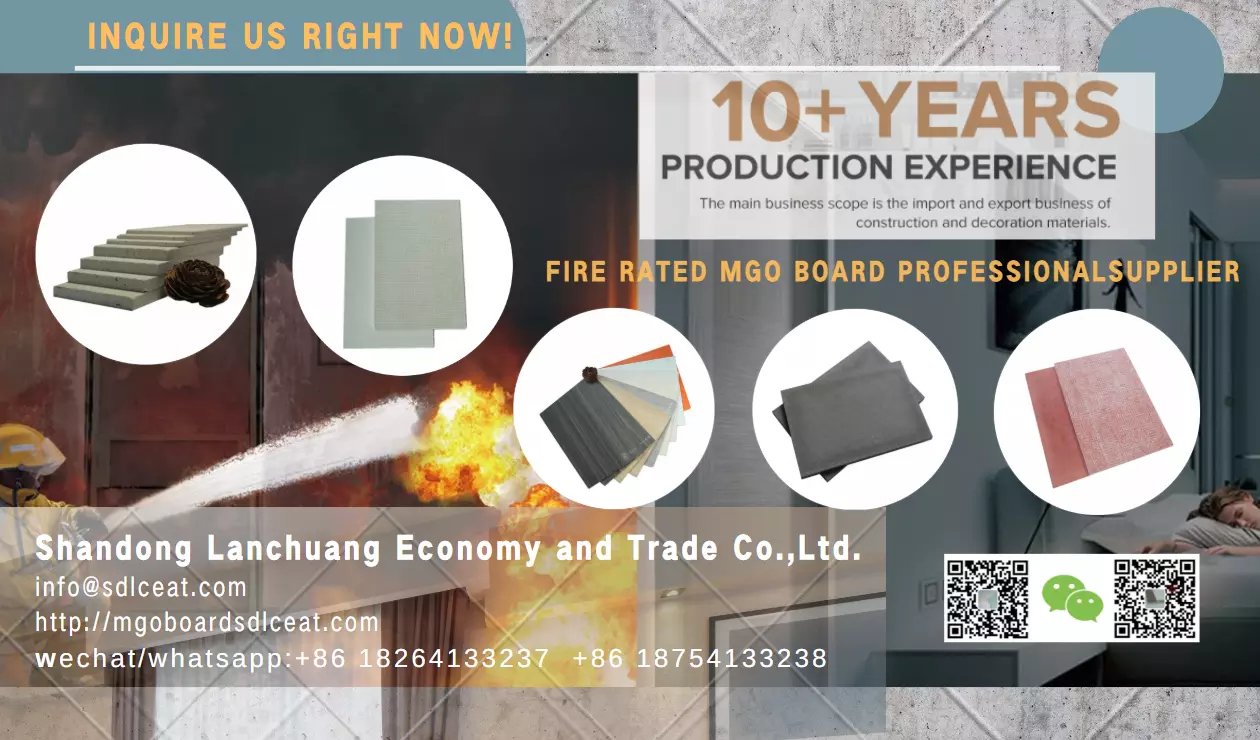 fireproof mgo board fire retarddant magnesia panels