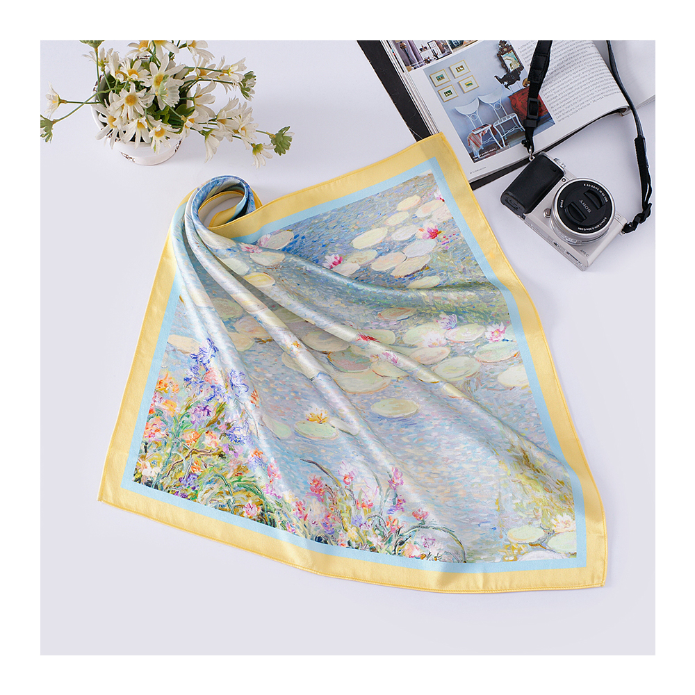 Custom Brand Digital Printing Silk Scarf