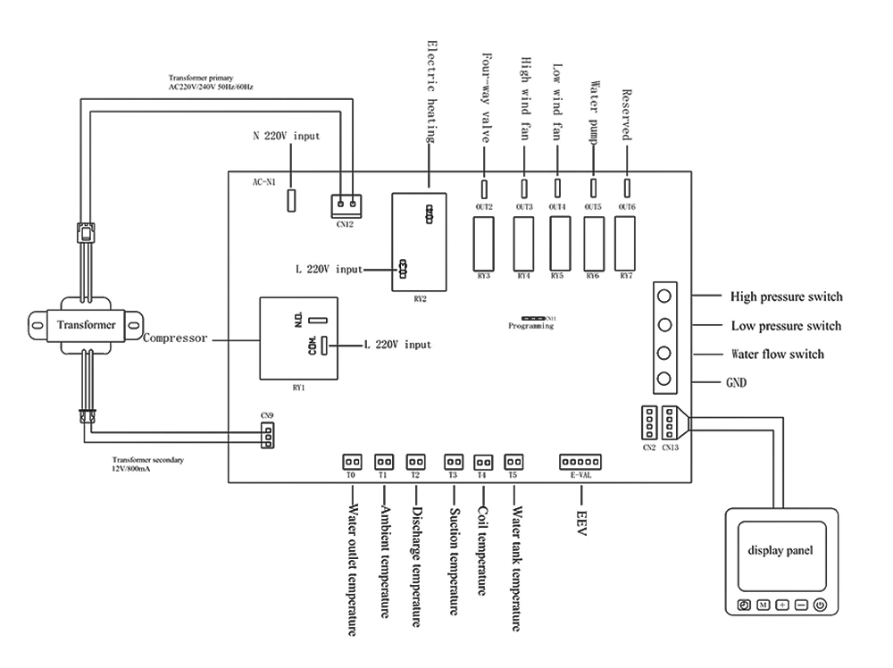 Air to Water Water Heater Heat Pump Controller Tuya PCB Board