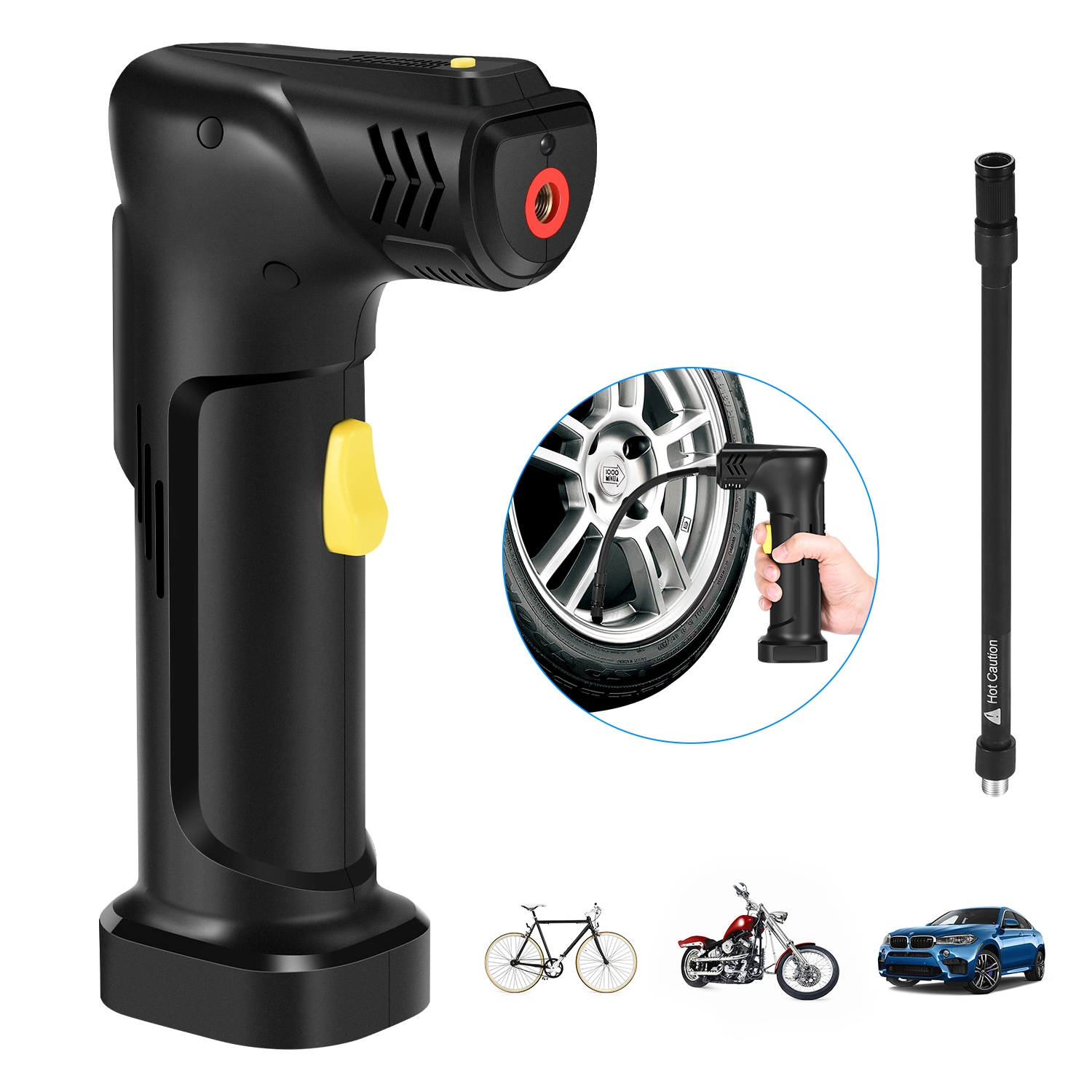 NEWO portable cordless 120Psi car tire inflator 12V mountain bike car tyre inflator air compressor pump