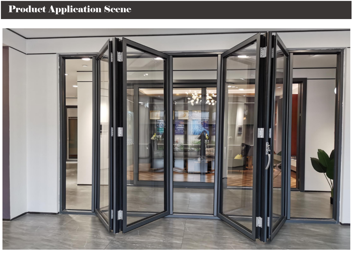 Customized Aluminium Bifold Doors Sliding System Double Tempered Glazed Thermal Insulation