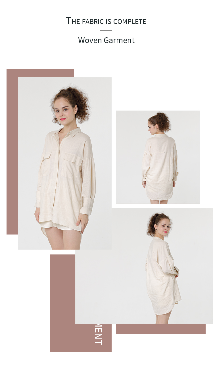 Lady's Long style Linen Shirt