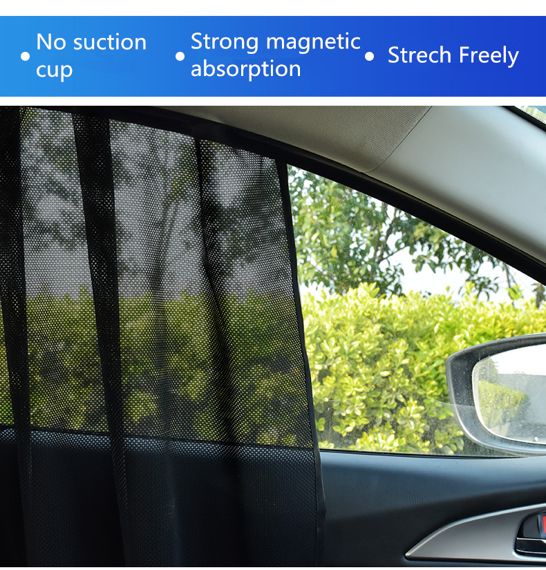 Fast delivery automatic nylon mesh sunshades strong magnetic roller plastic car curtains