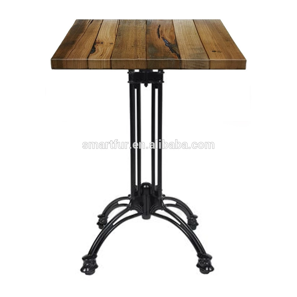 cast iron material cross leg dining table