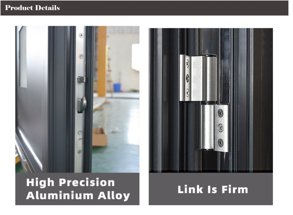 KHL88A Series Fly Screen Integrated Aluminum Swing Doors Casement Hinge 6mm Double Glass With Lock