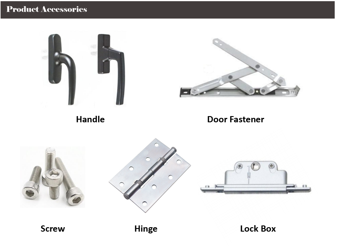 KNL65 Series Two Track Aluminium Casement Doors Hinge Windproof Design 6mm Insulating Glass