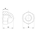 Écrou de capuchon en dôme hexadécimal standard