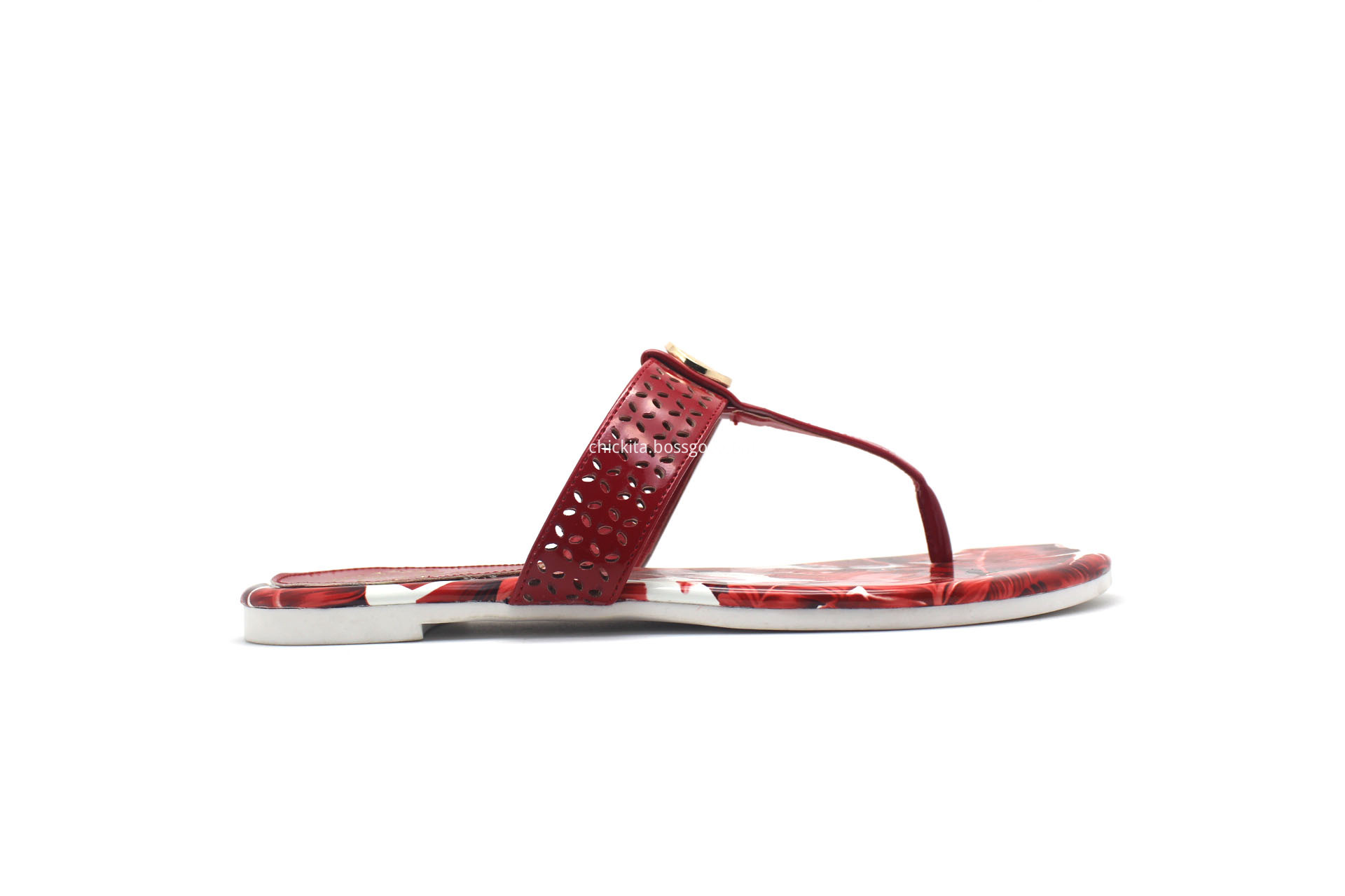 Ladies fashion slippers With Metal decorative buckle