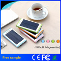 Grade a Lithium Polymer Battery 12000mAh Super Thin Solar Power Bank