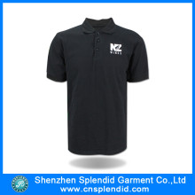 Custom Mens High Quality 100% Cotton Black Polo Shirt