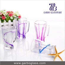 9oz farbiger Tee-Glasbecher mit Griff (GB092009IS-P)