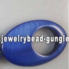 natural blue oval shape shell beads