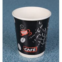 8oz taza de papel caliente de doble pared con tapa