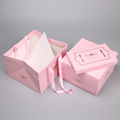 Pink Cake box Handle Food Packaging Box Bakery