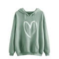 Women's Casual Heart Print Long Sleeve Pullover