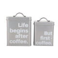 Metal Coffee Sugar Tea Canister Set