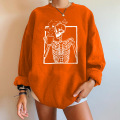 Halloween -Schädel Grafiker Fleece übergroßes Sweatshirt