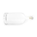 Empty glass spirit vodka bottle with cork 100ml