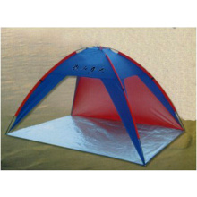 Tubo de vidrio de tela revestida de playa Conveniente Carry Blue / Red Tent