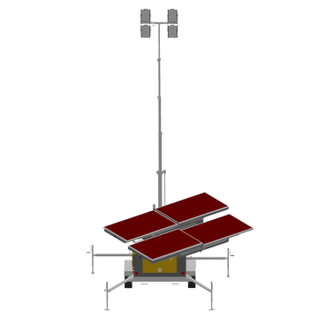 Torre de luz móvel solar híbrida