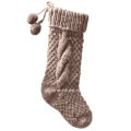 Hand stricken Chunky Weihnachten Strumpf Socken mit Hanging Loop Pompons