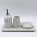 2020 New Design Terrazzo Looking Cement Cheap Bathroom Accessories Set