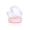 Mini plastic cosmetic sample jar with colored lid