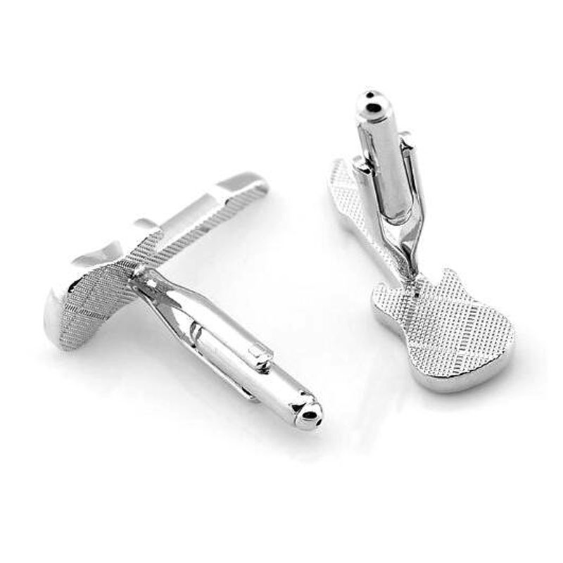 White Electric Guitar Cufflinks