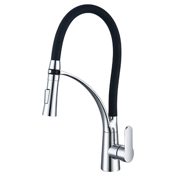 Black Silicon Hose Pull Out Kitchen Faucet