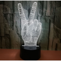 Abrazo 3D Victory Signo Hand Night Light