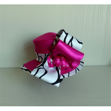 Stain Ribbon Bow Millinery Church Hats For Banquet