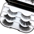 Three pairs magnetic eyelashes in black plastic box