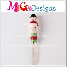 Fábrica de vendas diretas de cerâmica Snowman Design Manteiga Knife