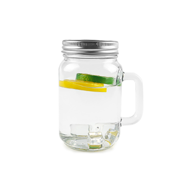 480ml Clear Glass Mason Jar With Handle