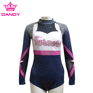 Uniformes de cheerleading en strass pailletés personnalisés