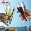 Ato kreativer Cocktail Weinglass Tasse Doppelwandbecher