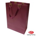 Bedruckte rote Farbe Craft Papeer Tasche mit Band