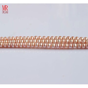 6-7mm Pink Freshwater Pearl Strand, Button Round (ES126)